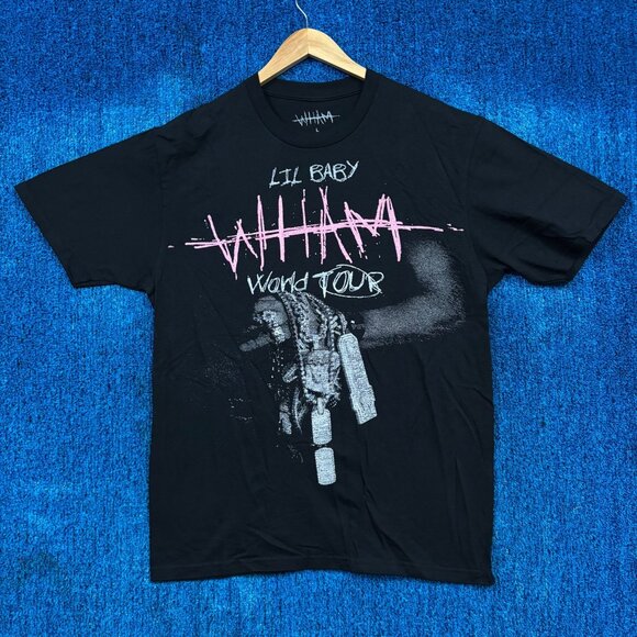 Lil Baby Wham World Tour Rap T-Shirt Size Large - Picture 1 of 4